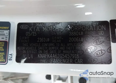 2016 Kia Forte Lx из США, поврежденный, VIN KNAFK4A62G5457918